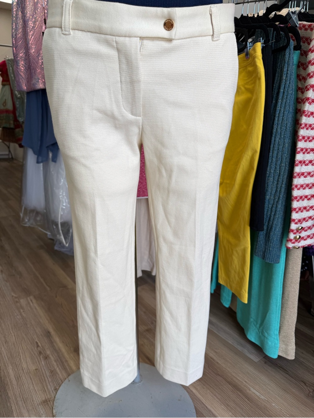 Tory Burch Cream Textured womans Dress Pants